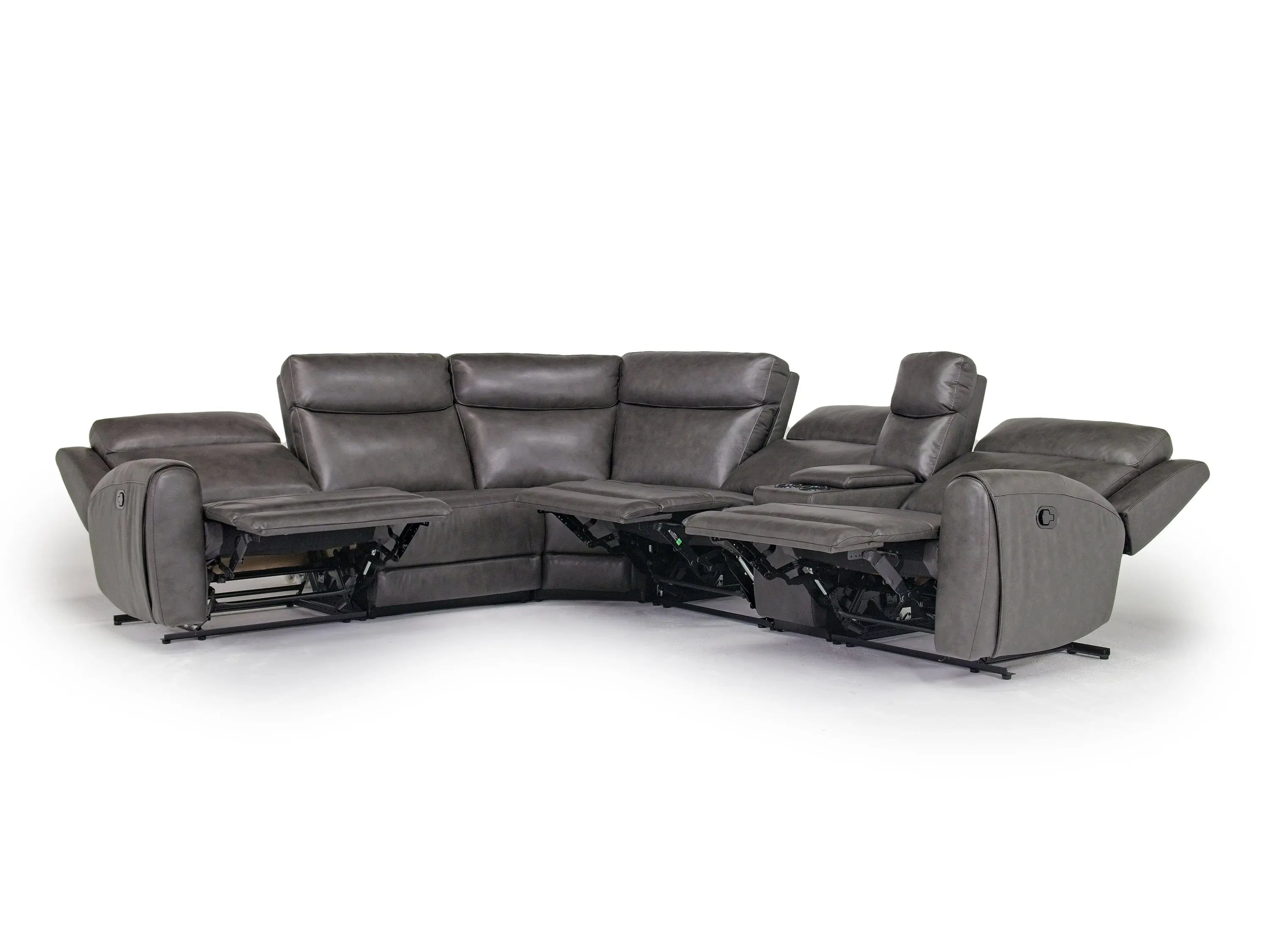 Mia 6 Piece Reclining Sectional With Armless Recliner