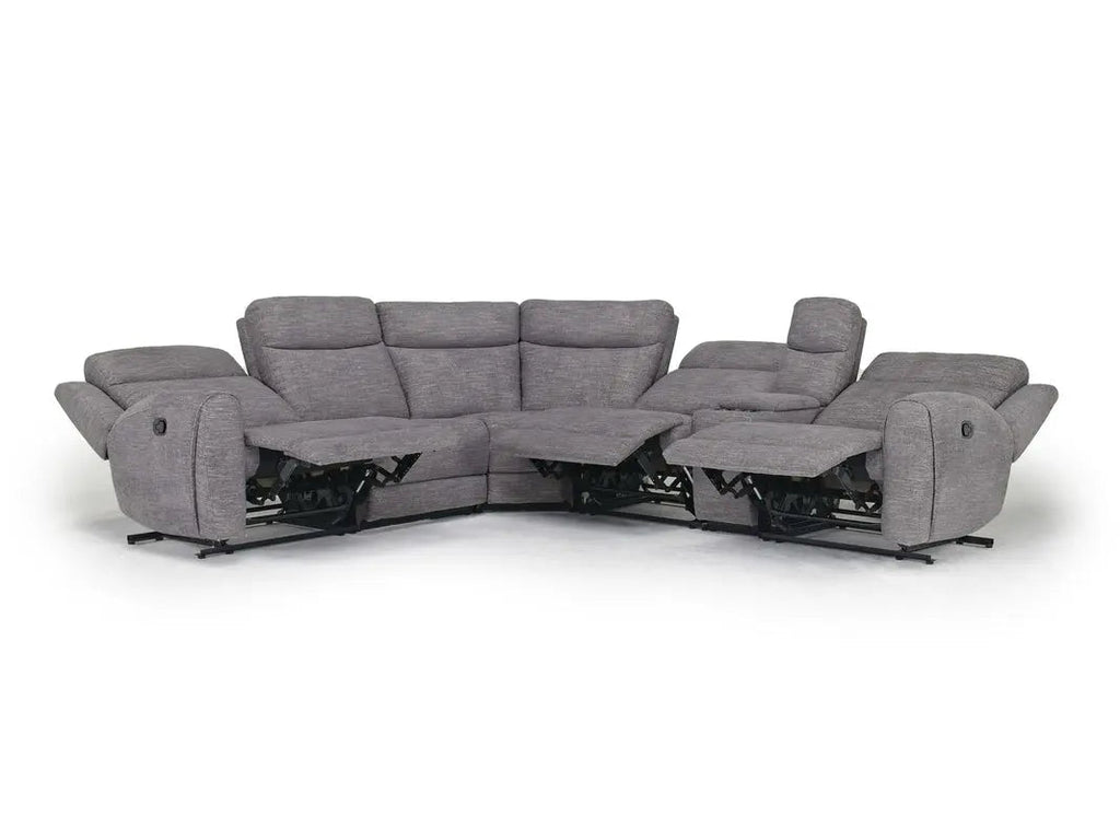 Mia 6 Piece Reclining Sectional With Armless Recliner
