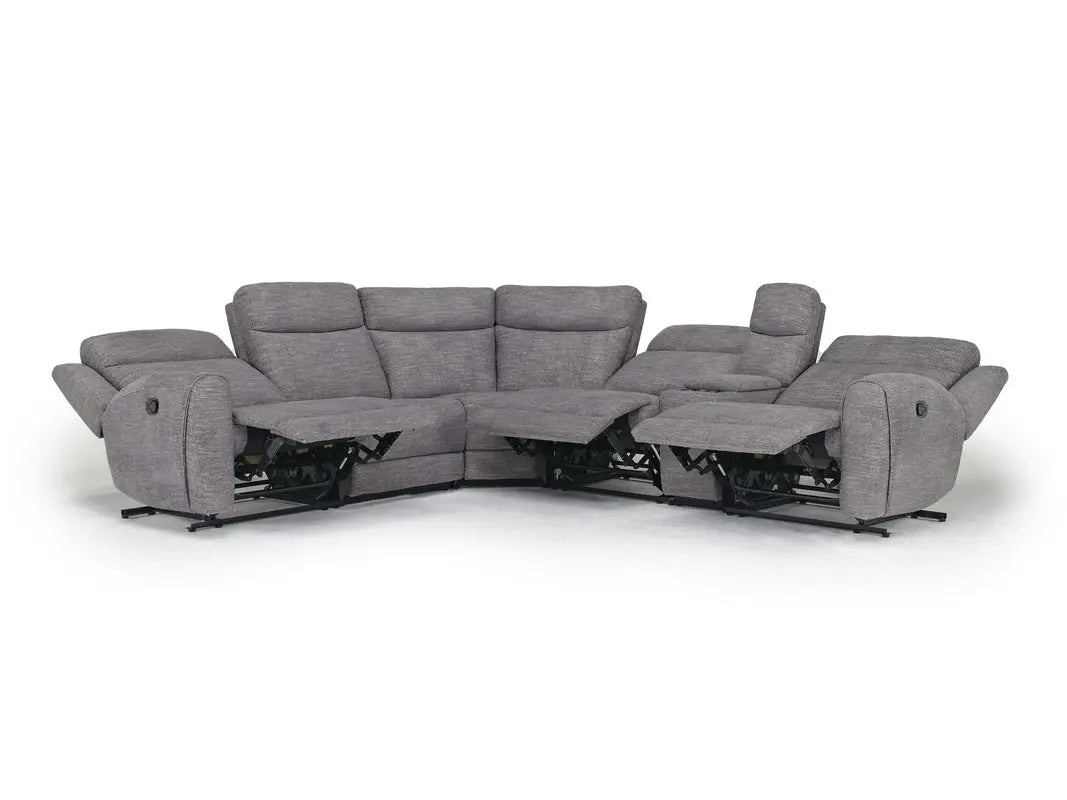 Mia 6 Piece Reclining Sectional With Armless Recliner